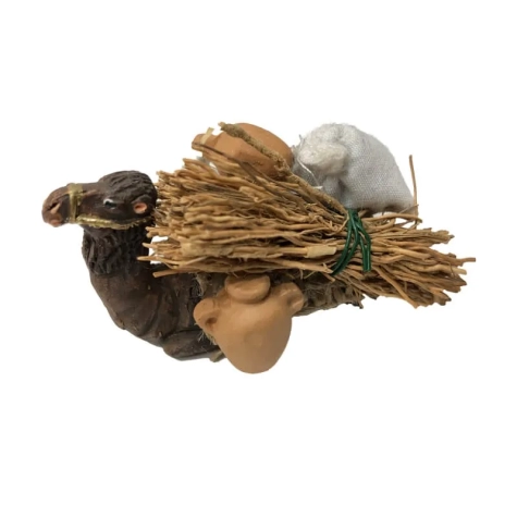 Cammello seduto con sacchi,anfore e fascine 12 cm 2