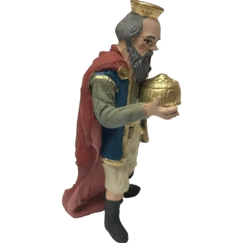 Re Magio con oro in terracotta 10 cm 2