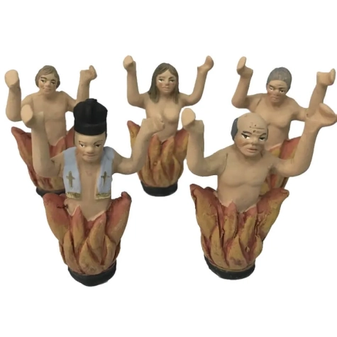 Anime del Purgatorio in terracotta 10 cm 2