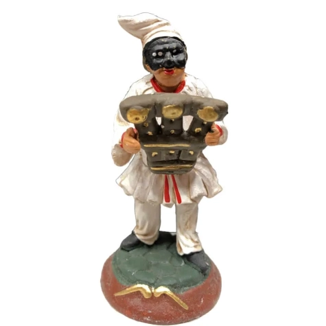 Pulcinella in terracotta con triccaballacche 7 cm