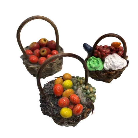 Set da 3 cestini con frutta per pastori da 7 a 10 cm 2