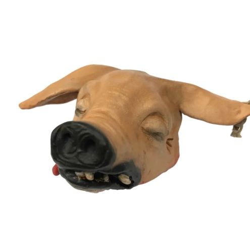 Testa di maiale in terracotta per pastori da 35 a 45 cm
