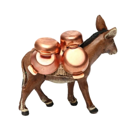 Asino che trasporta pentole in terracotta 10 cm 2