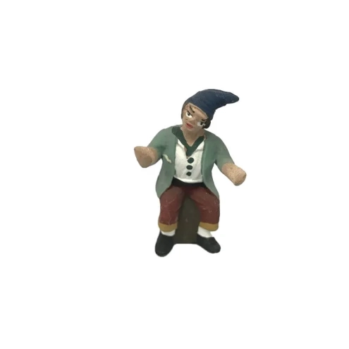 Uomo seduto in terracotta 4 cm