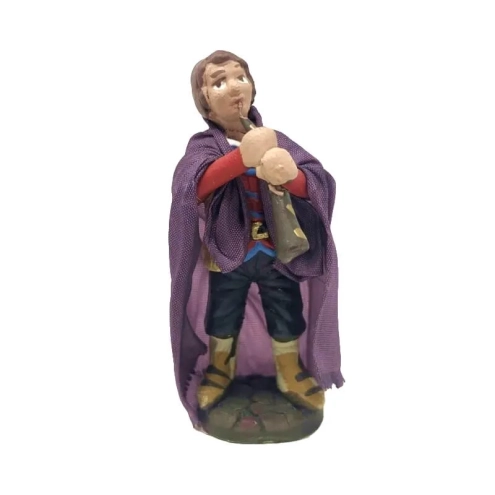 Zampognaro con ciaramella vestito in stoffa 7 cm