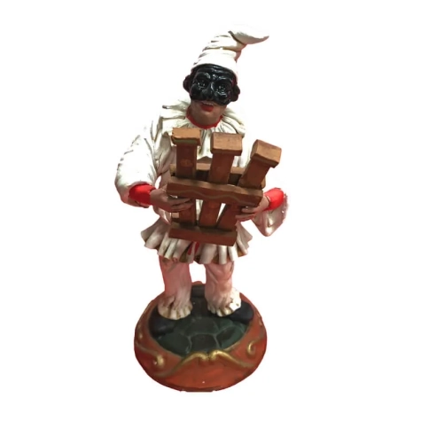 Pulcinella in terracotta con Triccaballacche 15 cm